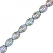 Czech Pinch beads kralen 5x3mm Chalk white blue luster 03000/65431